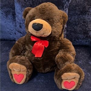 Brown Teddy Bear with Red Bow